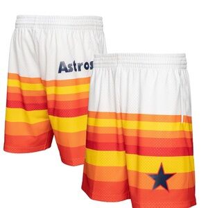 Houston Astros Mitchell & Ness Team ID Mesh Shorts